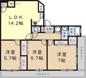 夙川駅 徒歩10分 5階の物件間取画像